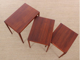 Mid-Century danish nesting tables in teak by Eske Kristensen for Ludvig Pontoppidan