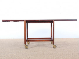 Mid-Century danish serving cart in Rio rosewood by Poul Hundevad