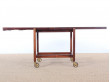 Mid-Century danish serving cart in Rio rosewood by Poul Hundevad