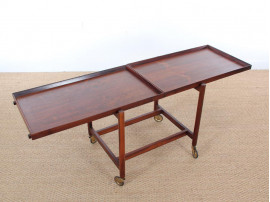 Mid-Century danish serving cart in Rio rosewood by Poul Hundevad