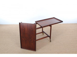 Mid-Century danish serving cart in Rio rosewood by Poul Hundevad