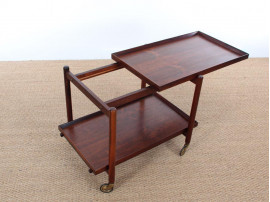 Mid-Century danish serving cart in Rio rosewood by Poul Hundevad