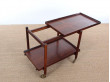 Mid-Century danish serving cart in Rio rosewood by Poul Hundevad