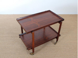 Mid-Century danish serving cart in Rio rosewood by Poul Hundevad