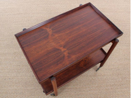 Mid-Century danish serving cart in Rio rosewood by Poul Hundevad
