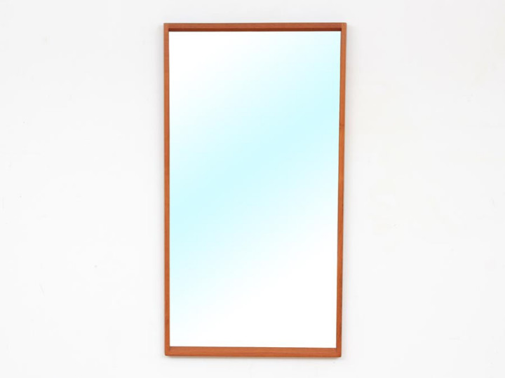 Grand miroir scandinave en teck