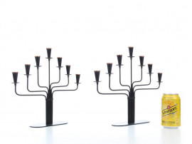 Mid-Century modern pair of Ystad Metall, Gunnar Ander candelabras 