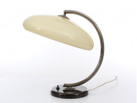 Mid-Century modern desk lamp in opal