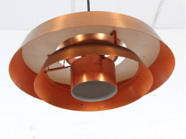 Mid-Century danish pendant light in copper model Nova by Jo Hammerborg. 