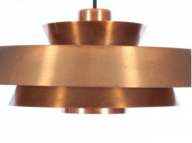 Mid-Century danish pendant light in copper model Nova by Jo Hammerborg. 