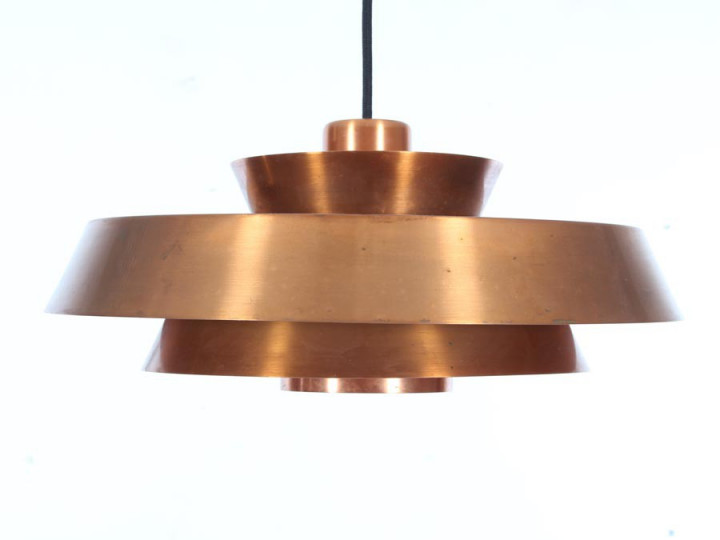 Mid-Century danish pendant light in copper model Nova by Jo Hammerborg. 