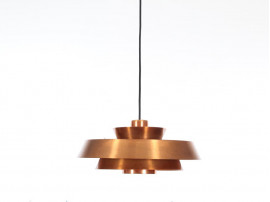 Mid-Century danish pendant light in copper model Nova by Jo Hammerborg. 