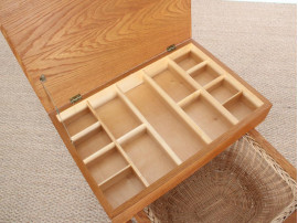 Danish sewing table in oak by Ejvind A. Johansson