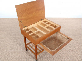 Danish sewing table in oak by Ejvind A. Johansson