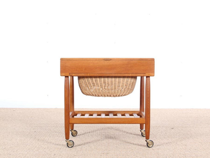 Danish sewing table in oak by Ejvind A. Johansson