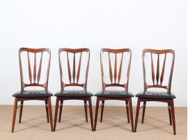 Mid-Century Modern Danish set of 4 chairs in Rio rosewood model Ingrid by Niels Koefoed