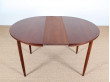 Table de repas scandinave ronde en teck 4/6 pers.  