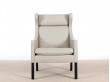 Mid-Century  modern  pair of Wing Chairs 2204 by Borge Mogensen