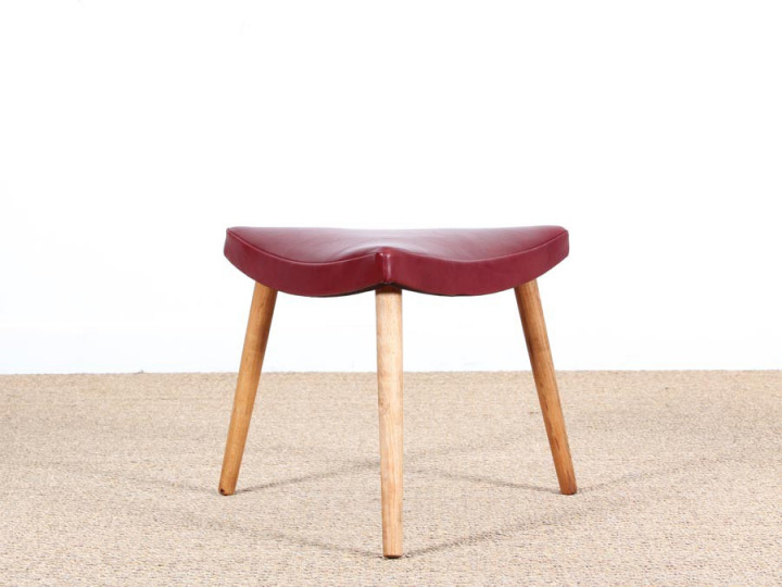 Tabouret scandinave tripode en chêne