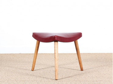 Tabouret scandinave tripode en chêne