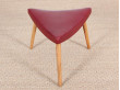 Tabouret scandinave tripode en chêne