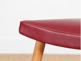 Tabouret scandinave tripode en chêne