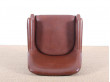 Fauteuil scandinave en cuir cognac