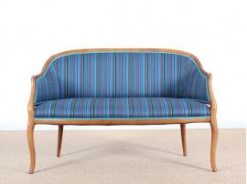 Mid-Century  modern scandinavian sofa 2 seats in mahogany