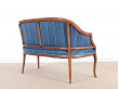 Mid-Century  modern scandinavian sofa 2 seats in mahogany