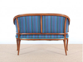 Mid-Century  modern scandinavian sofa 2 seats in mahogany