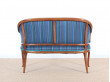 Mid-Century  modern scandinavian sofa 2 seats in mahogany