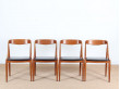 Mid-Century Modern scandinavian set of 4 chairs in teak by Johannes Andersen
