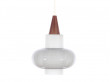 Mid-Century  modern scandinavian pendant lamp in teak and opal