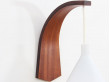 Mid-Century  modern pair of wall lamp in teak and opal