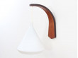 Mid-Century  modern pair of wall lamp in teak and opal