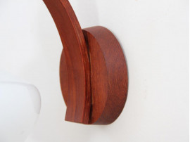 Mid-Century  modern wall lamp in teak and opale glass