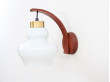 Mid-Century  modern wall lamp in teak and opale glass