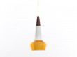  Suspension scandinave en teck, opale et verre coloré