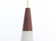 Mid-Century  modern scandinavian pendant lamp in teak, opal and colored glass