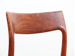 Mid century modern set of six Rio rosewood Dining Chairs by Niels Moller N°77