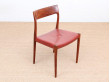 Mid century modern set of six Rio rosewood Dining Chairs by Niels Moller N°77