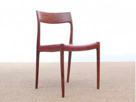 Mid century modern set of six Rio rosewood Dining Chairs by Niels Moller N°77