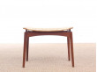 Scandinavian teak and cane stool