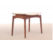 Scandinavian teak and cane stool