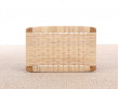 tabouret scandinave en teck et cannage