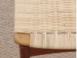 Scandinavian teak and cane stool