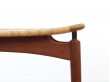 Scandinavian teak and cane stool