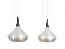Pair of pendant Orient lamp in aluminium by Jo Hammerborg