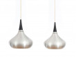 Pair of pendant Orient lamp in aluminium by Jo Hammerborg