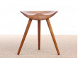 Mid-Century  modern danish 3 legs stool in oak by Mogens Lassen